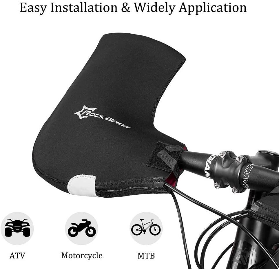 Manchons Vélo de Guidon Thermique Polaire Gants de Guidon Hiver Impeméable 3/6