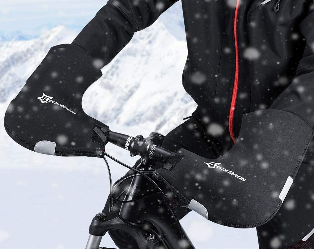 Manchons Vélo de Guidon Thermique Polaire Gants de Guidon Hiver Impeméable 6/6