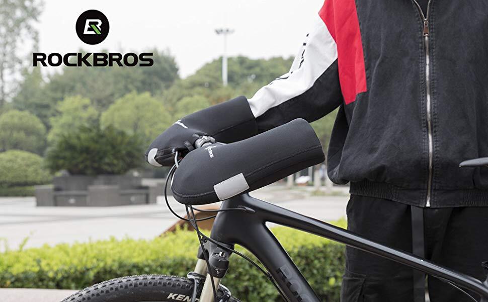 Manchons Vélo de Guidon Thermique Polaire Gants de Guidon Hiver Impeméable 4/6