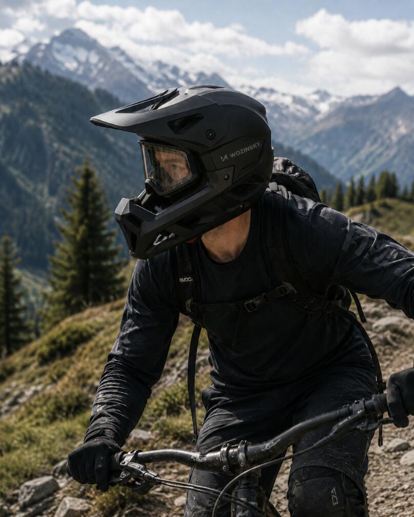 Fullface MTB Enduro fietshelm met kinbescherming Wozinsky 5/7