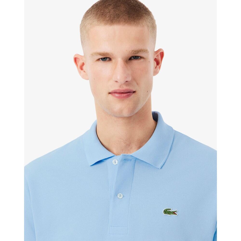 Lacoste Modelo L1212 Short Sleeved Ribbed Collar S Cor Azul 3/6