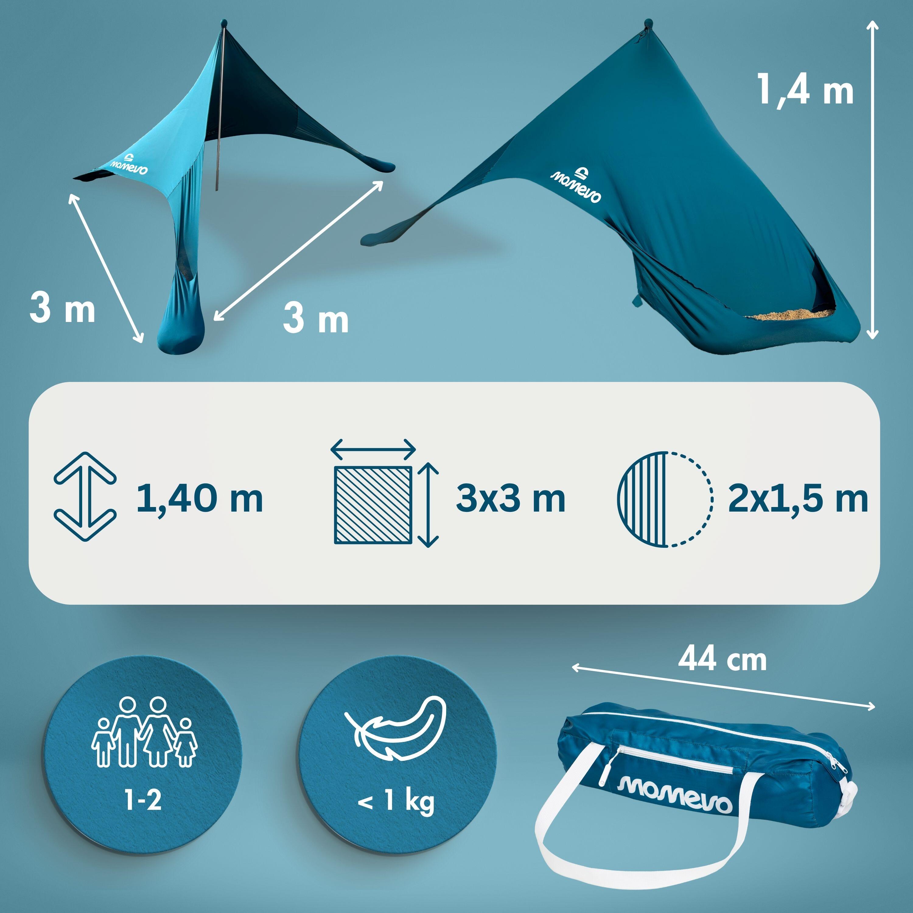 Sunsail Strandzelt Couple – Sonnensegel für 2 Pers. mit UV-Schutz UPF 50+ 2/8