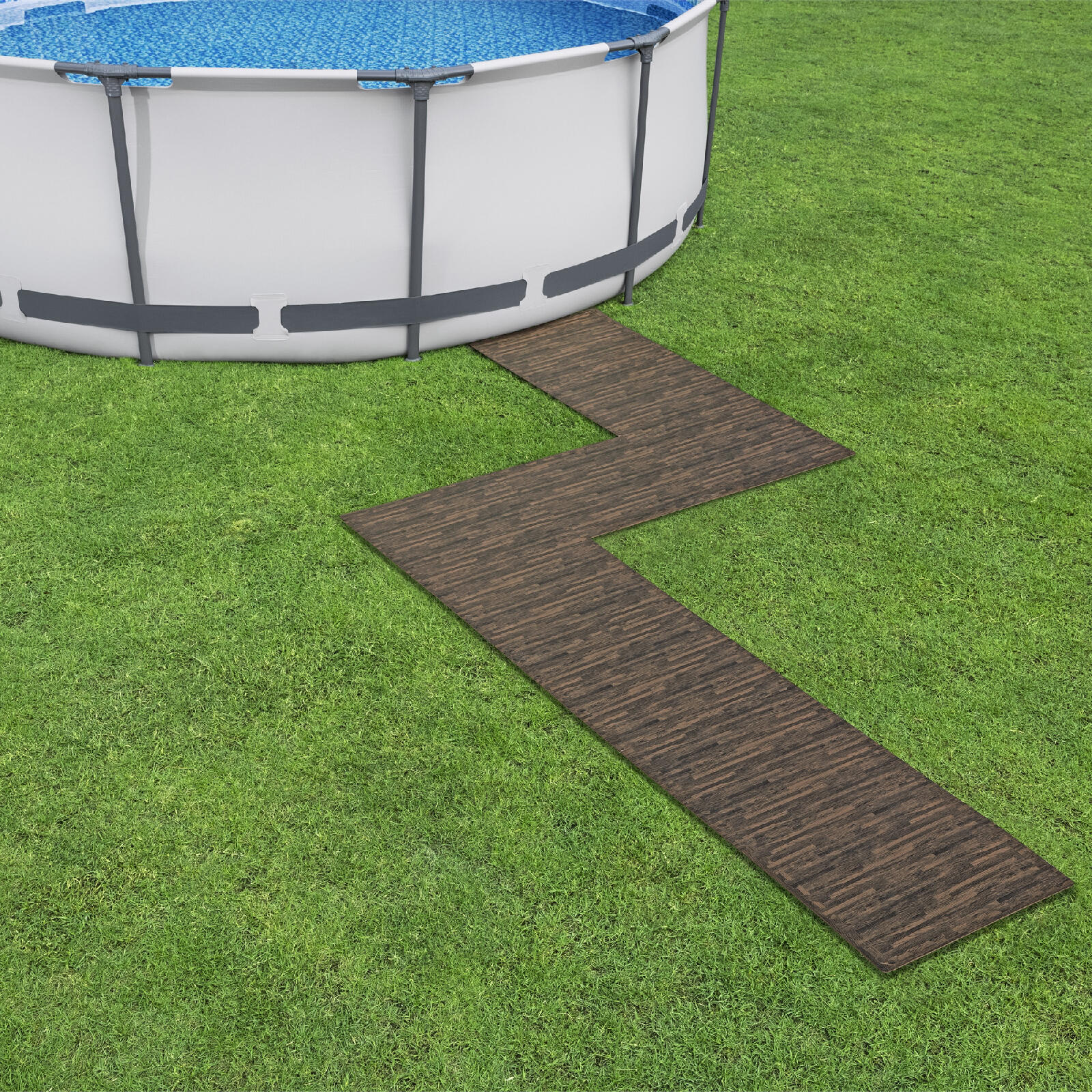 BESTWAY Tapis de sol effet bois pour piscine et spa 12 pièces 50 x 50 cm 5/5