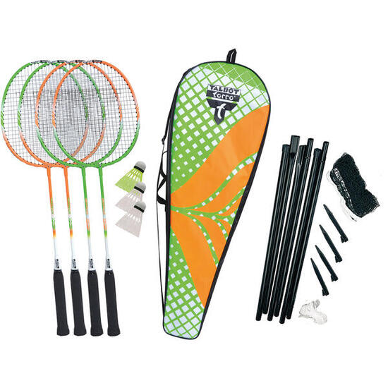 Talbot-Torro Set de badminton 4 joueurs + filet Attacker