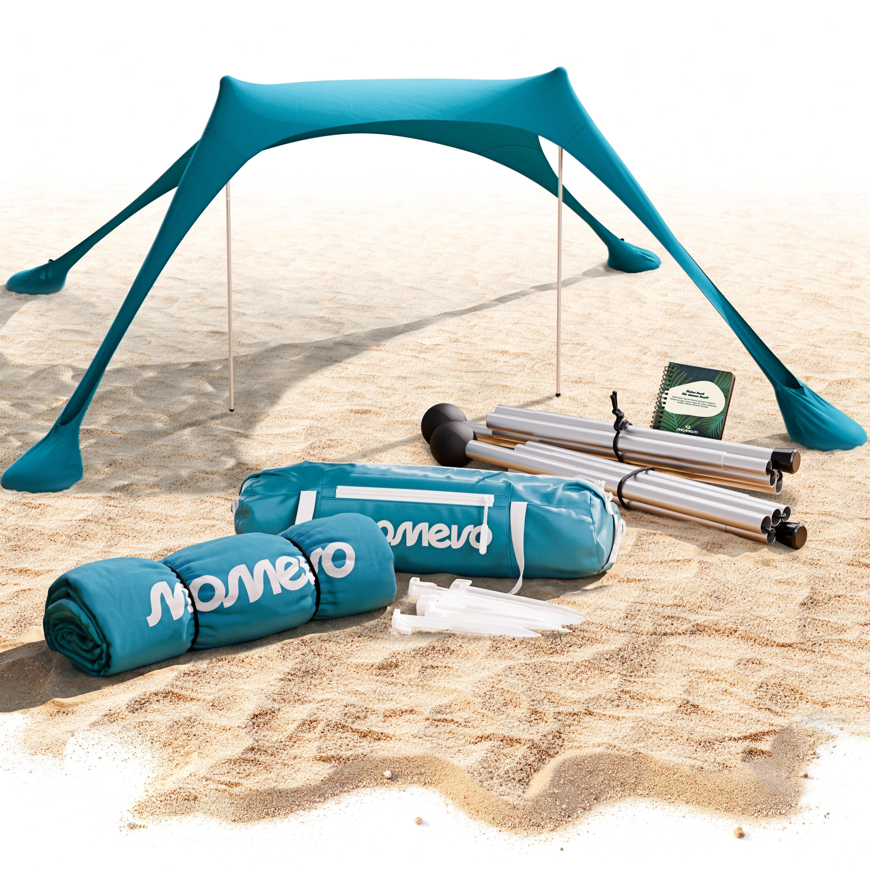 Strandmuschel und Sonnenschirme fr heie Tage am Strand.
