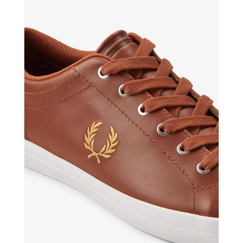 Baskets Fred Perry Modèle Baseline Leather Couleur Marron 2/6