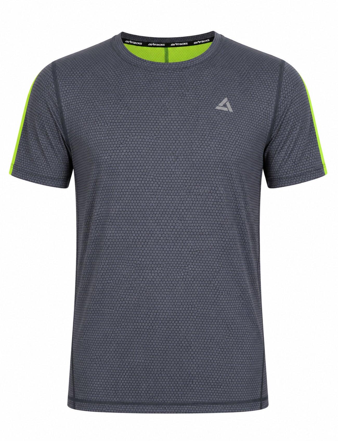 Herren Funktions Laufshirt Kurzarm Pro Line Grau Neon 1/4