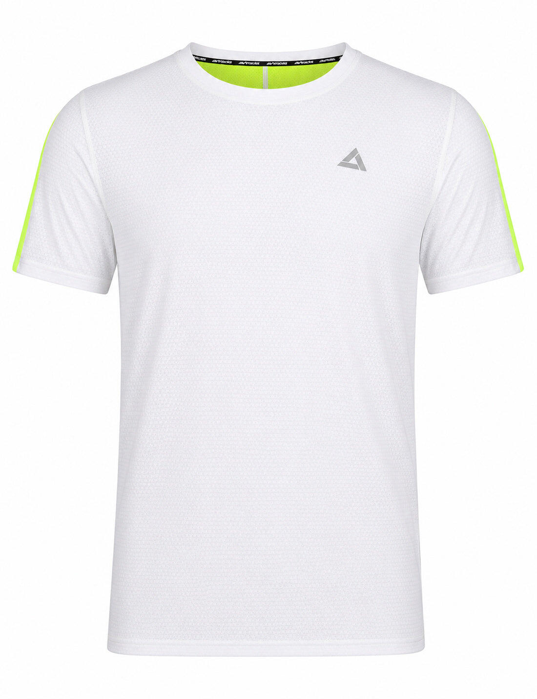 Herren Funktions Laufshirt Kurzarm Pro Line Weiss Neon 1/4