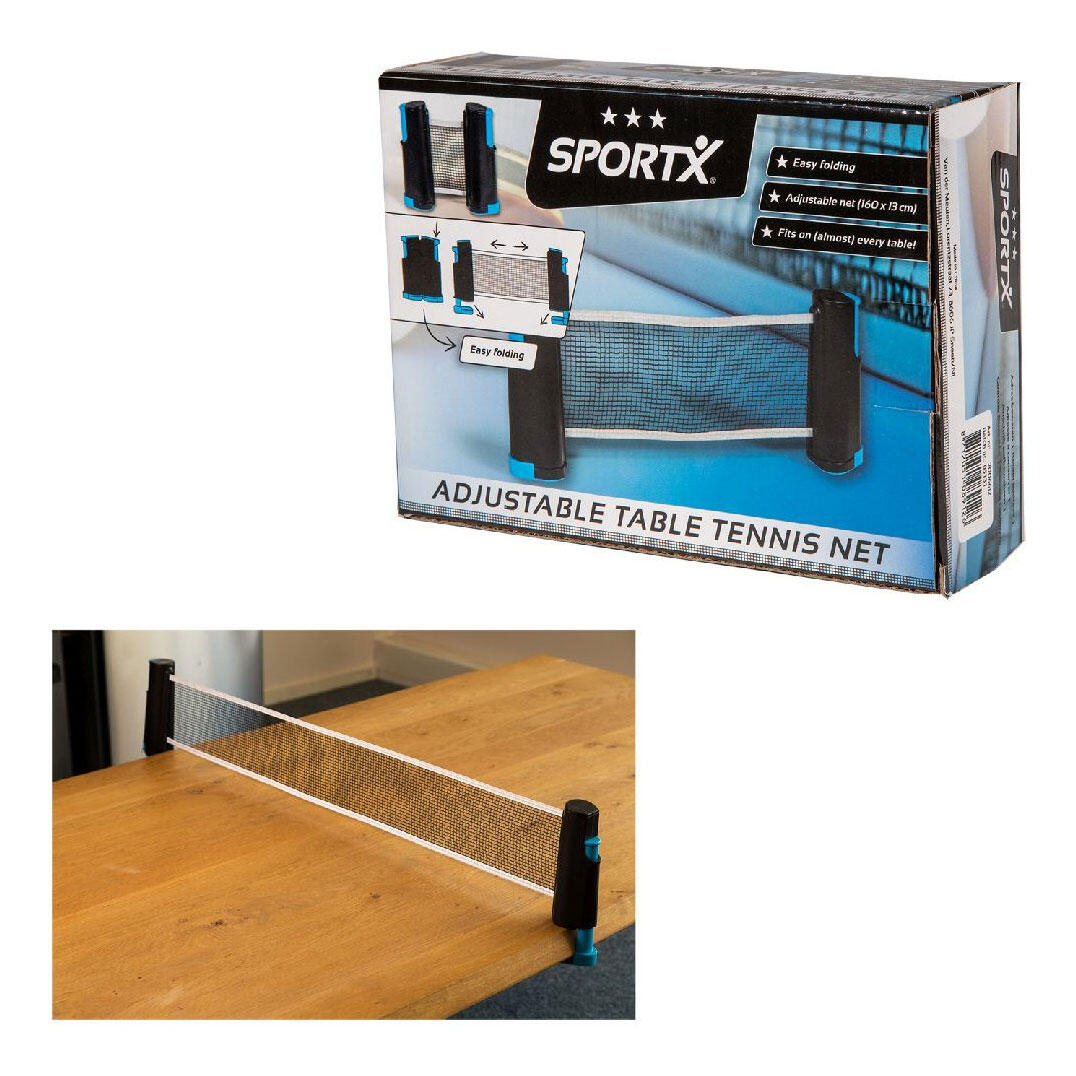 SportX oprolbaar tafeltennisnet met klem, 13 cm hoogte, tot 160 cm breedte 5/6