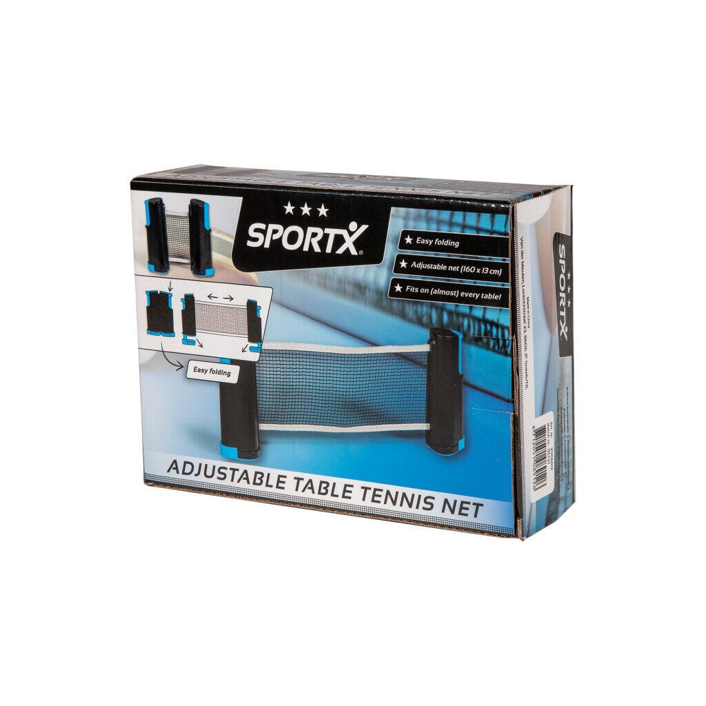 SportX oprolbaar tafeltennisnet met klem, 13 cm hoogte, tot 160 cm breedte 6/6