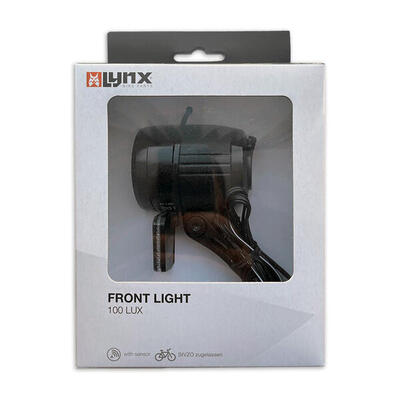 Koplamp lynx dynamo max+ sensor 100 lux voor fiets