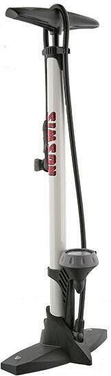 Pompe à vélo haute pression avec manomètre 61 cm en blanc 2/4