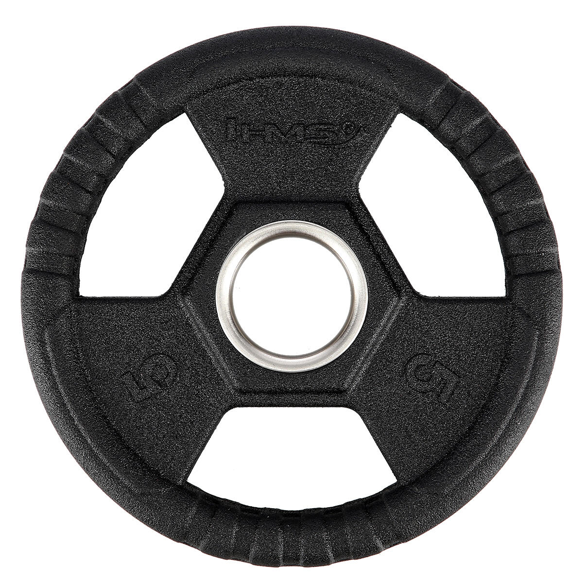 Hms - Disque D'Haltères Olympique Avec Revêtement En Caoutchouc Hms Toh - Poids De Musculation - Gris|noir - 5 Kg - Decathlon