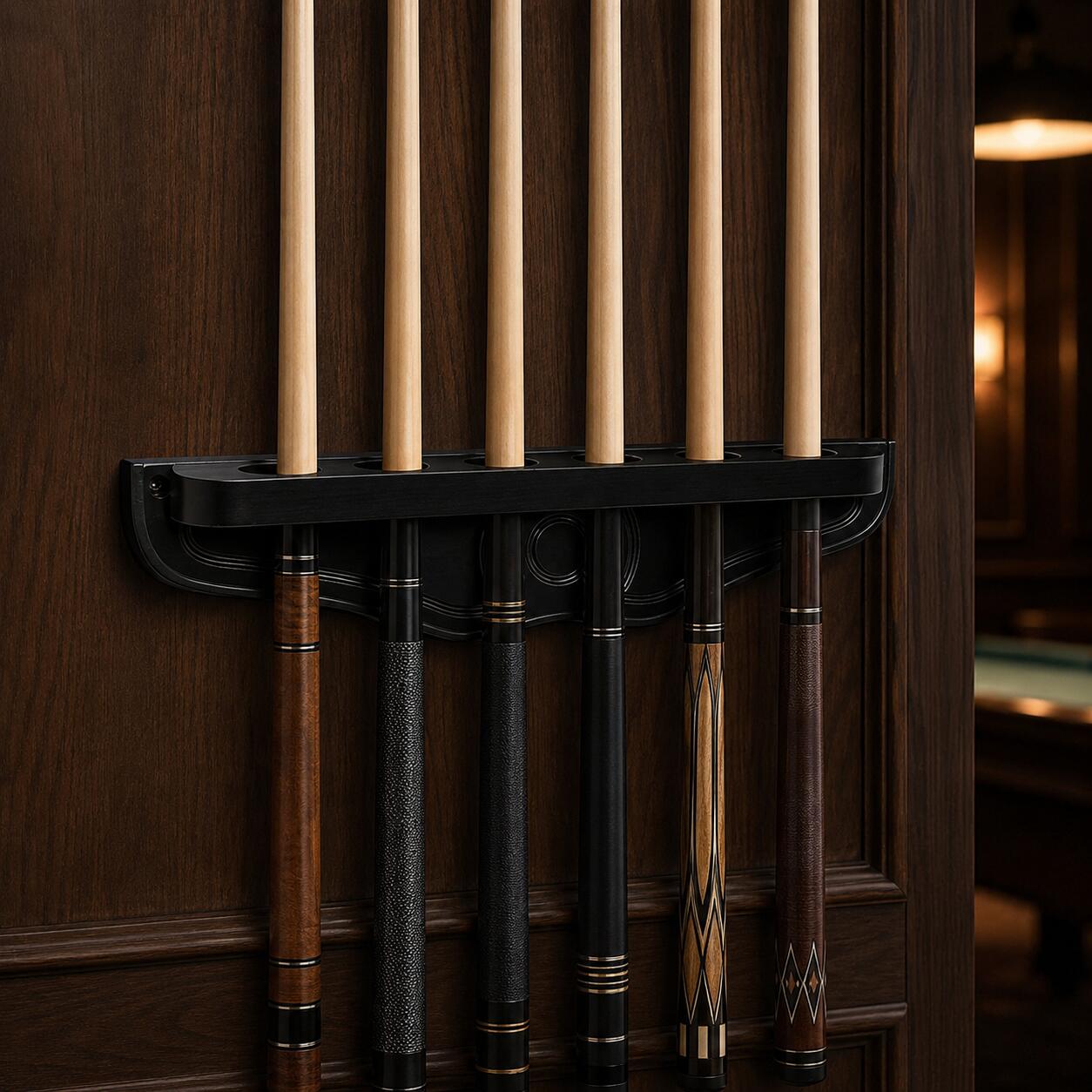John West Queue Wandhalter Deluxe Nero per 6 Queues - Supporto a muro di lusso 2/3