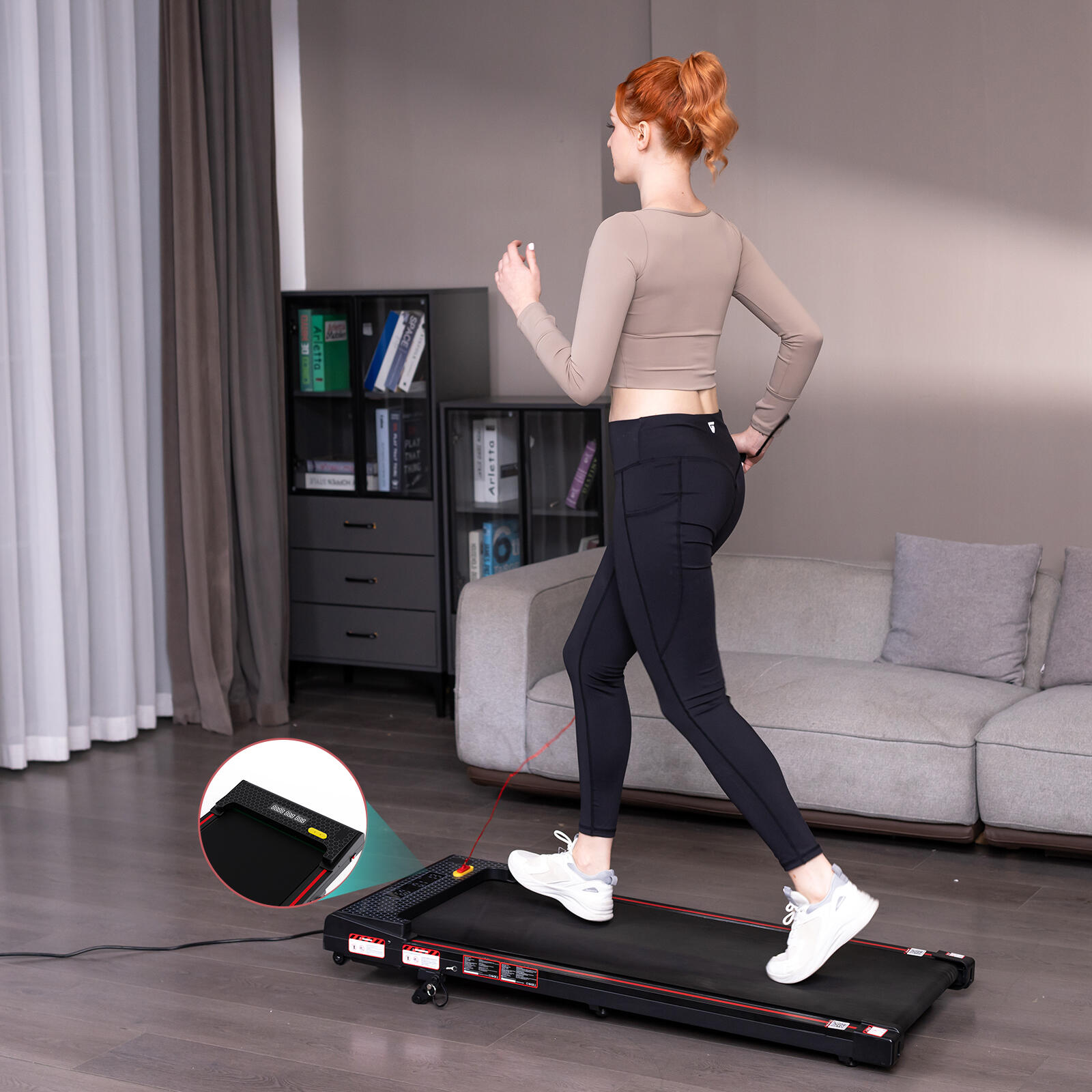 Bieżnia składana ZX1S dorosły fitness blokada bezpieczeństwa 6km/h LED 4/6