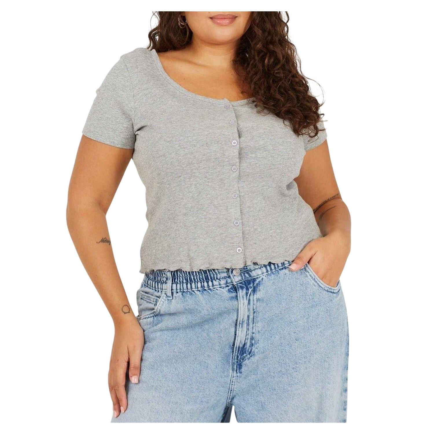 Brave Soul Womens/Ladies Ribbed Plus T-Shirt