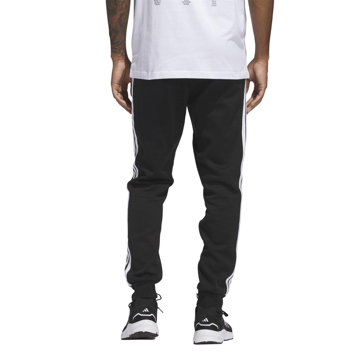 Adidas Mens Essentials Stripe Tapered Joggers