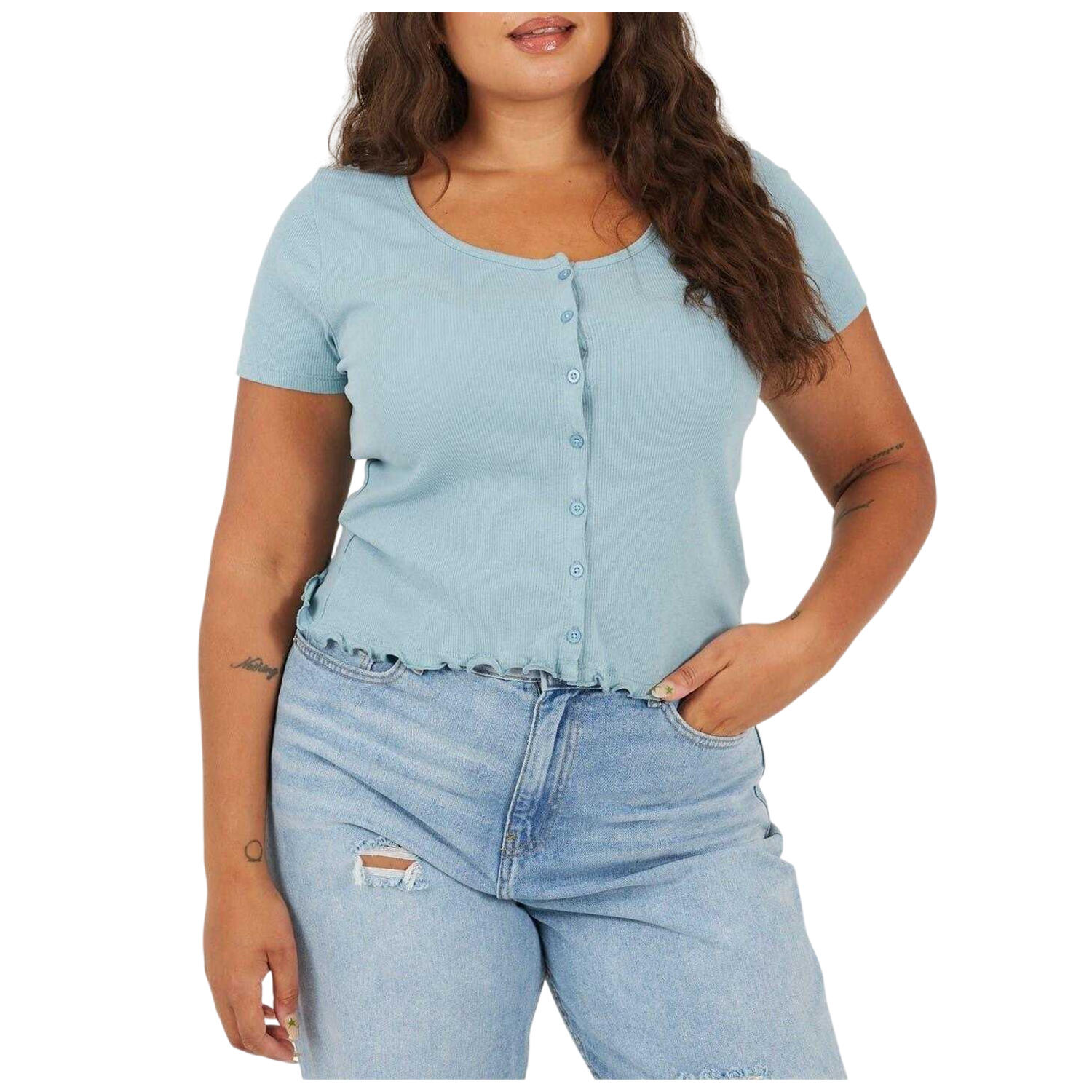 Brave Soul Womens/Ladies Ribbed Plus T-Shirt