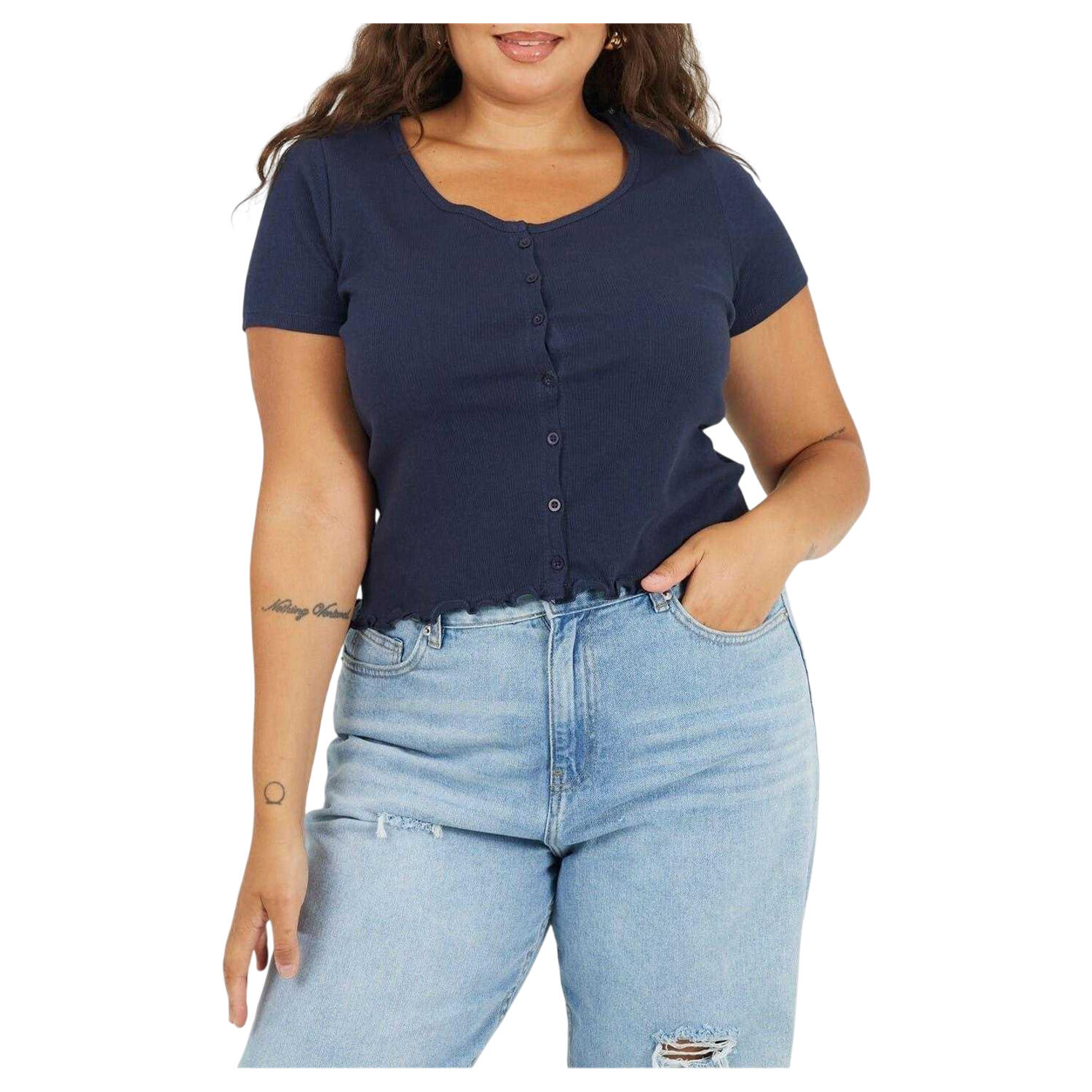 Brave Soul Womens/Ladies Ribbed Plus T-Shirt