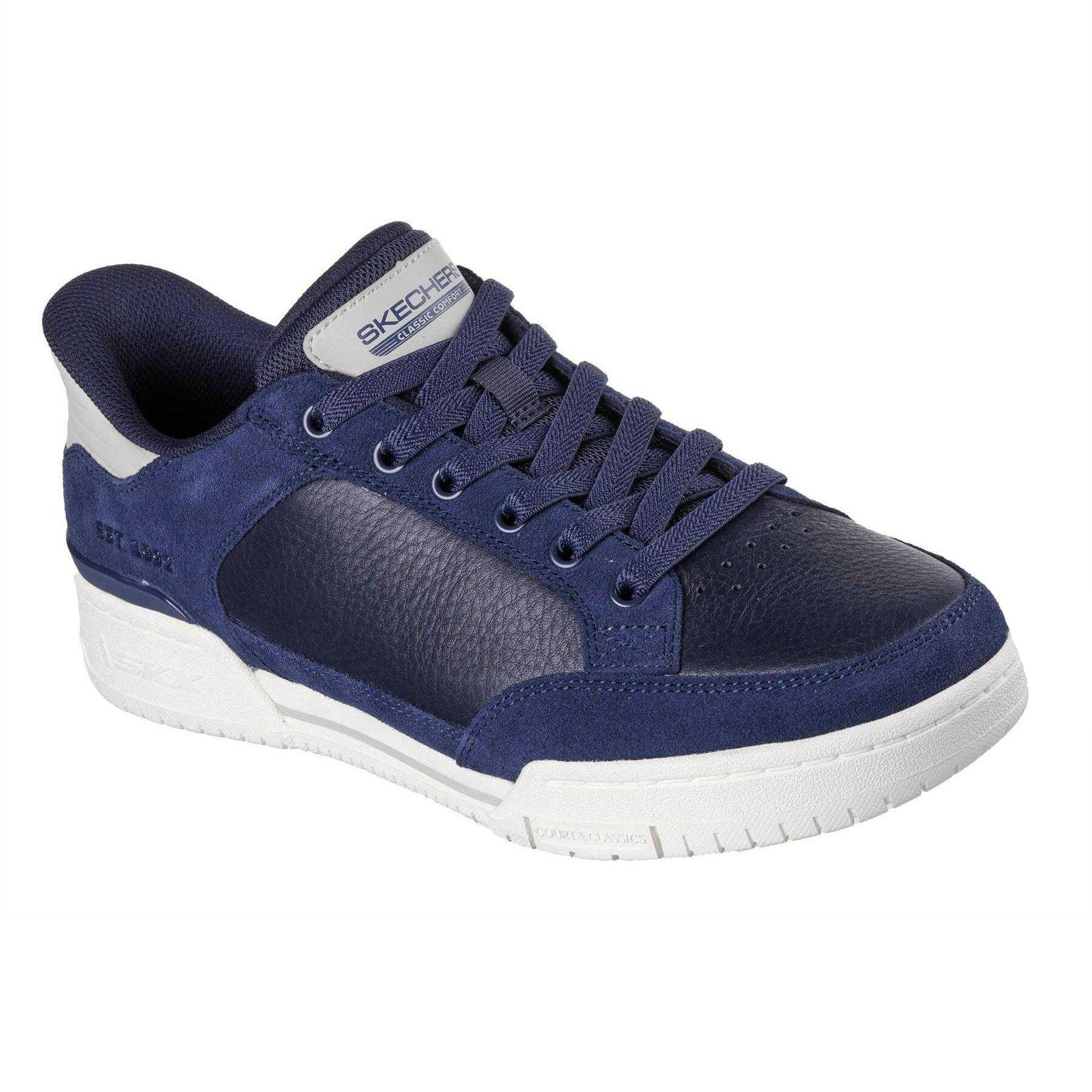 Skechers Mens Leather Flat Trainers