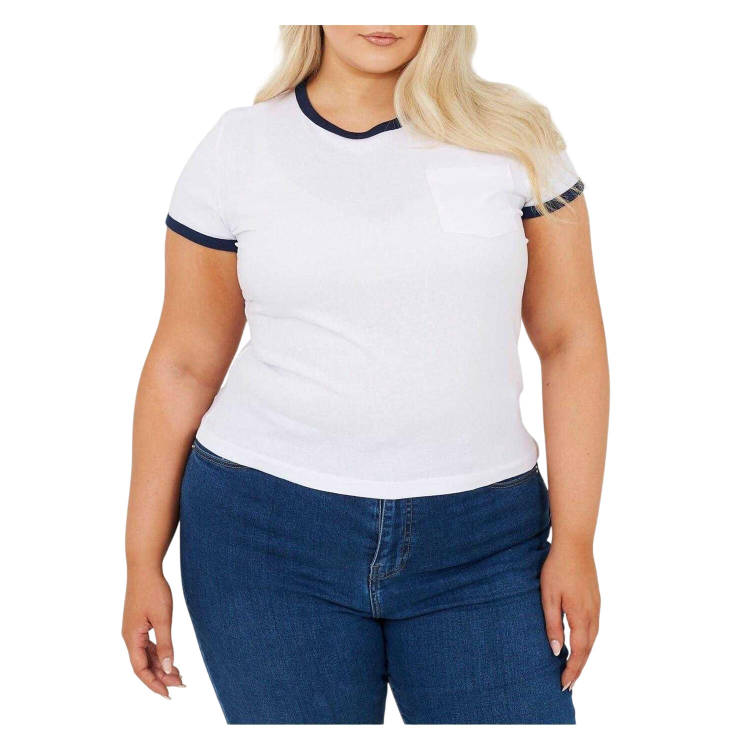 Brave Soul Womens/Ladies Contrast Detail Plus T-Shirt