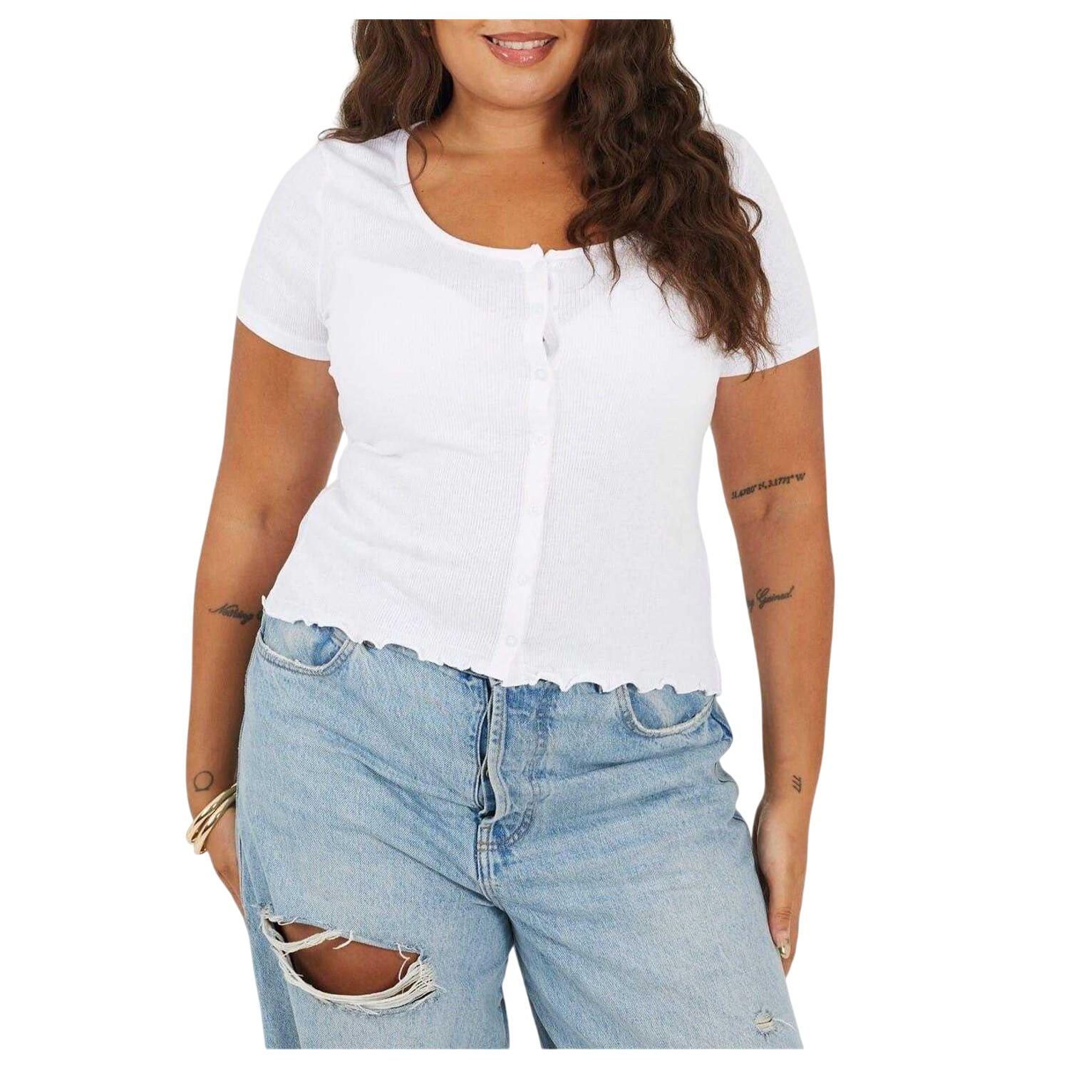 Brave Soul Womens/Ladies Ribbed Plus T-Shirt