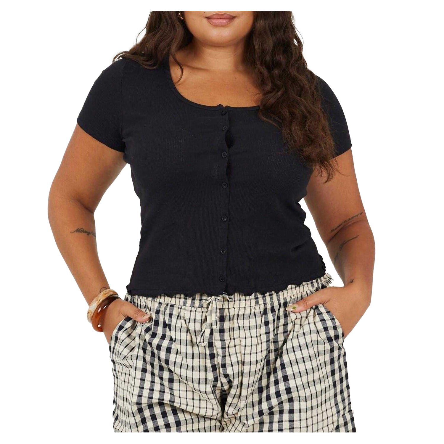 Brave Soul Womens/Ladies Ribbed Plus T-Shirt