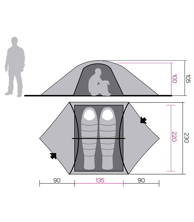 Tenda a 2 posti Hannah Eagle 2/7