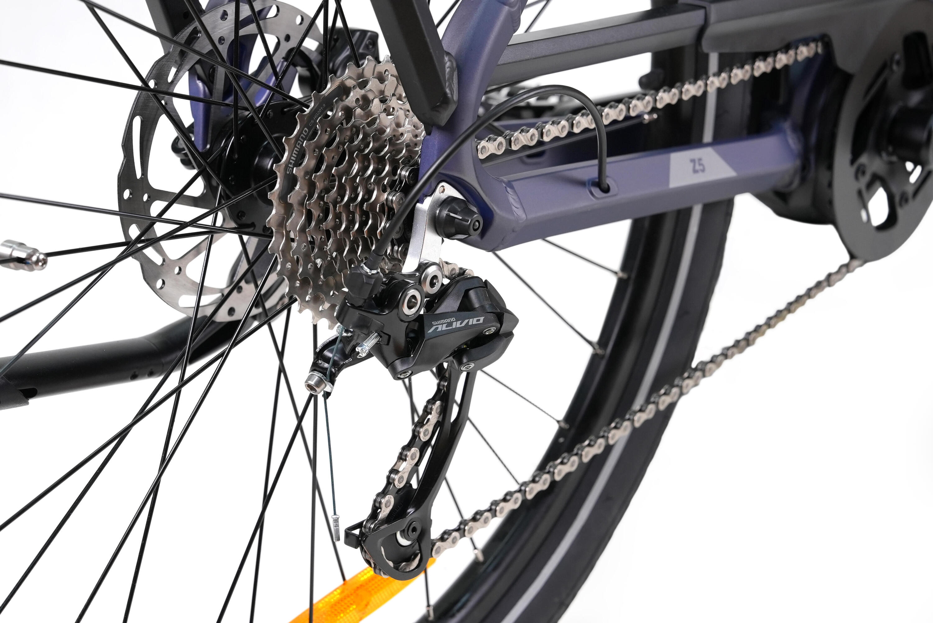 E-Bike entrada baixa Z5 130km bicicleta elétrica unissex azul 7/7
