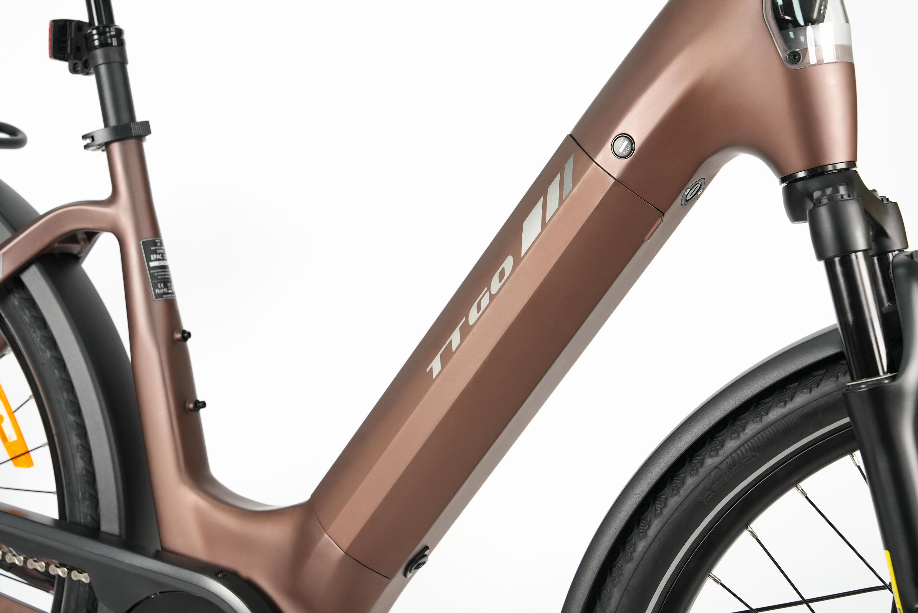 E-Bike lage instap Z5 130km elektrische fiets unisex bruin 5/8