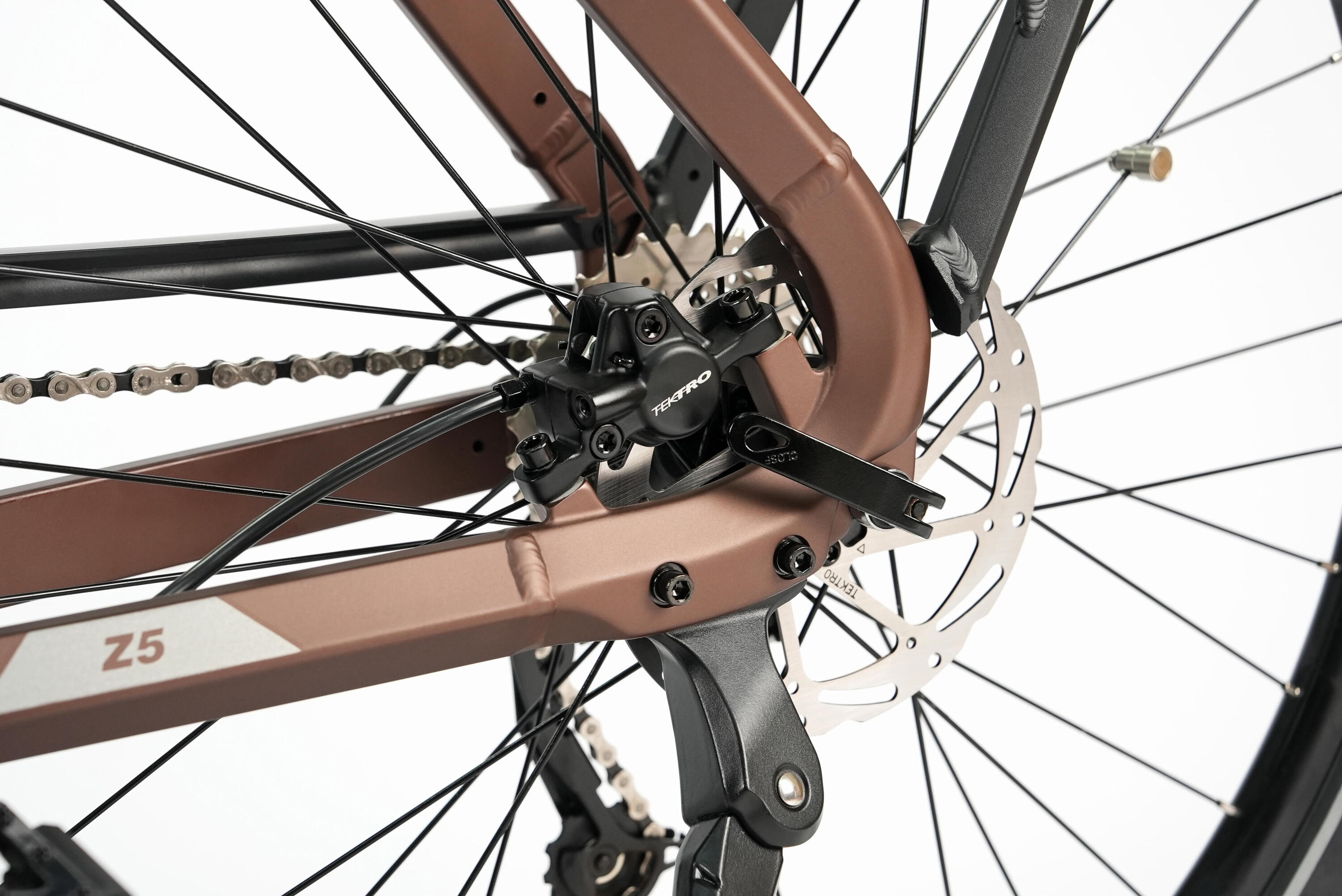 E-Bike lage instap Z5 130km elektrische fiets unisex bruin 7/8