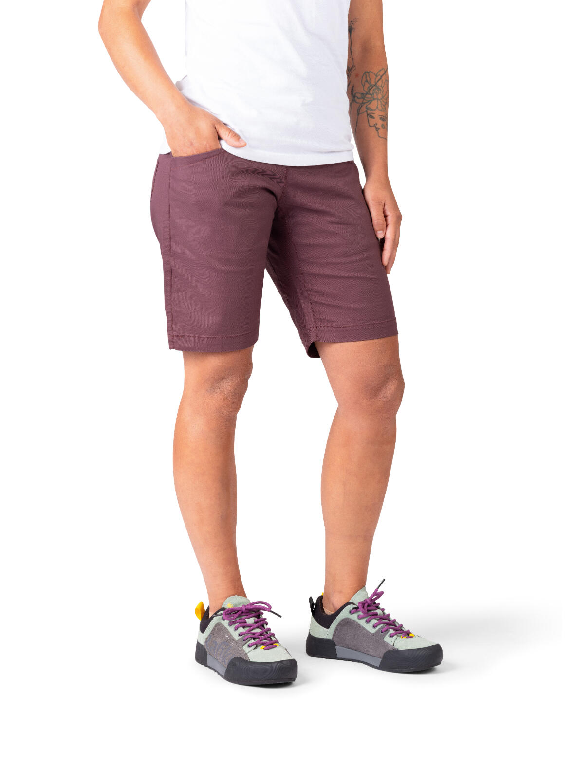Calções de desempenho para mulher RAFIKI com cintura convertível roxo 3/7