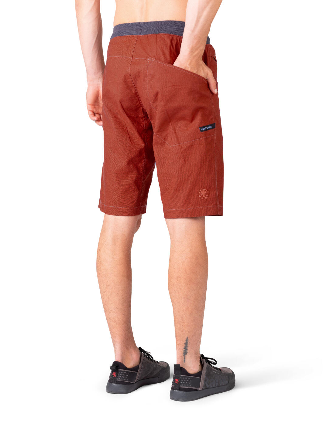 Pantaloncini sportivi da uomo in lino-cotone elasticizzato RAFIKI arancione 4/7