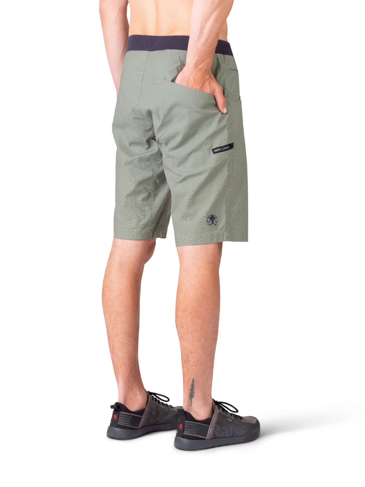 Calções desportivos de linho-algodão elástico RAFIKI verde para homem 4/7