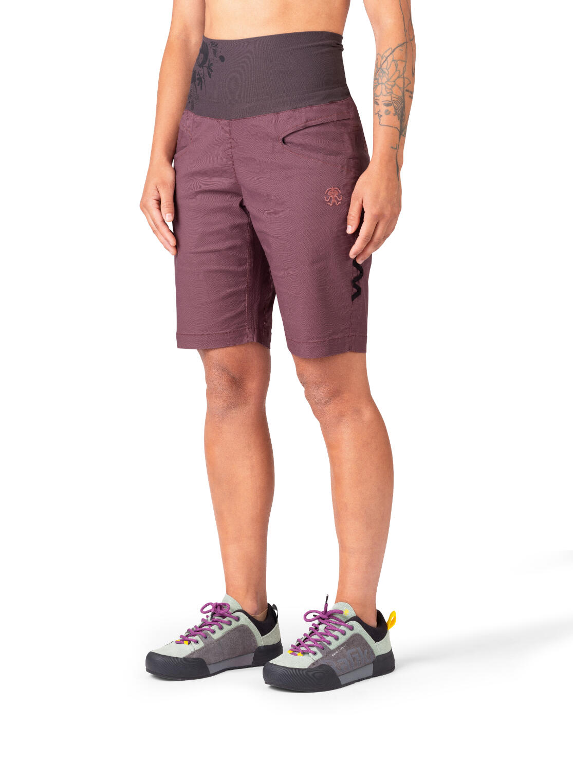 Calções de desempenho para mulher RAFIKI com cintura convertível roxo 7/7