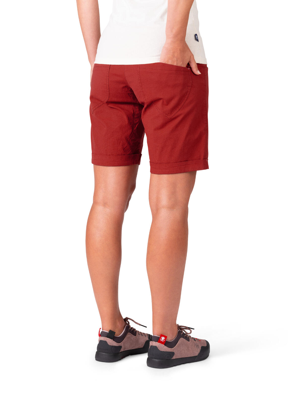 Calções desportivos de algodão leve para mulher RAFIKI vermelho 4/7
