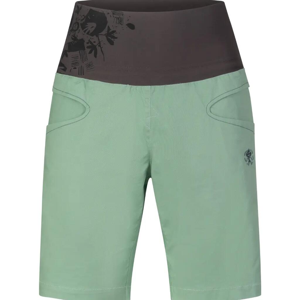 Women's performance climbing shorts RAFIKI with convertible waist green