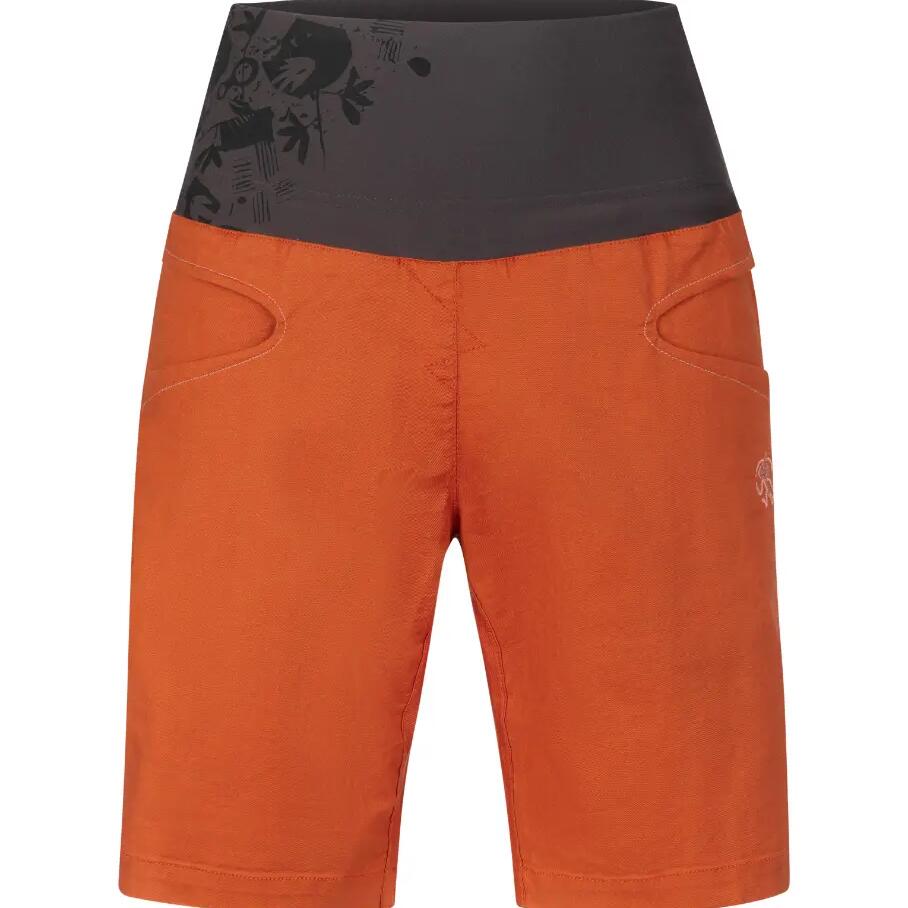 Women's performance climbing shorts RAFIKI with convertible waist orange
