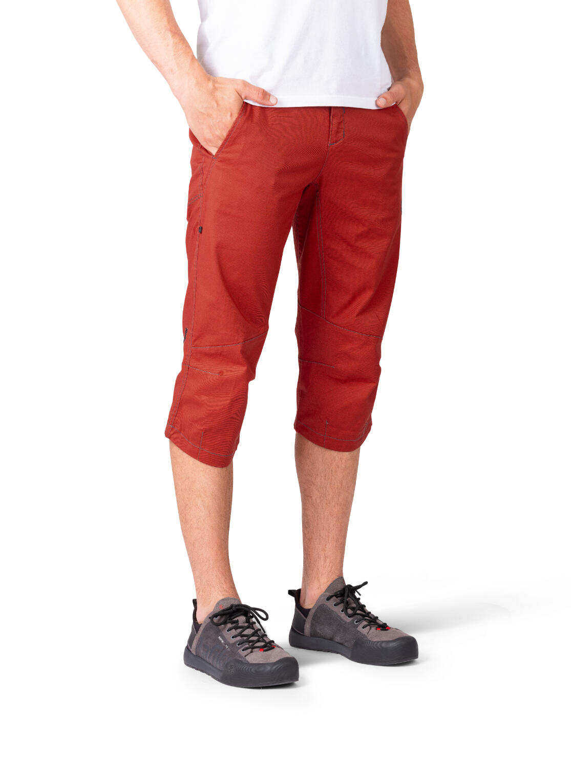 Herren 3/4 Kletterhose mit Klettverschluss RAFIKI rot 3/7