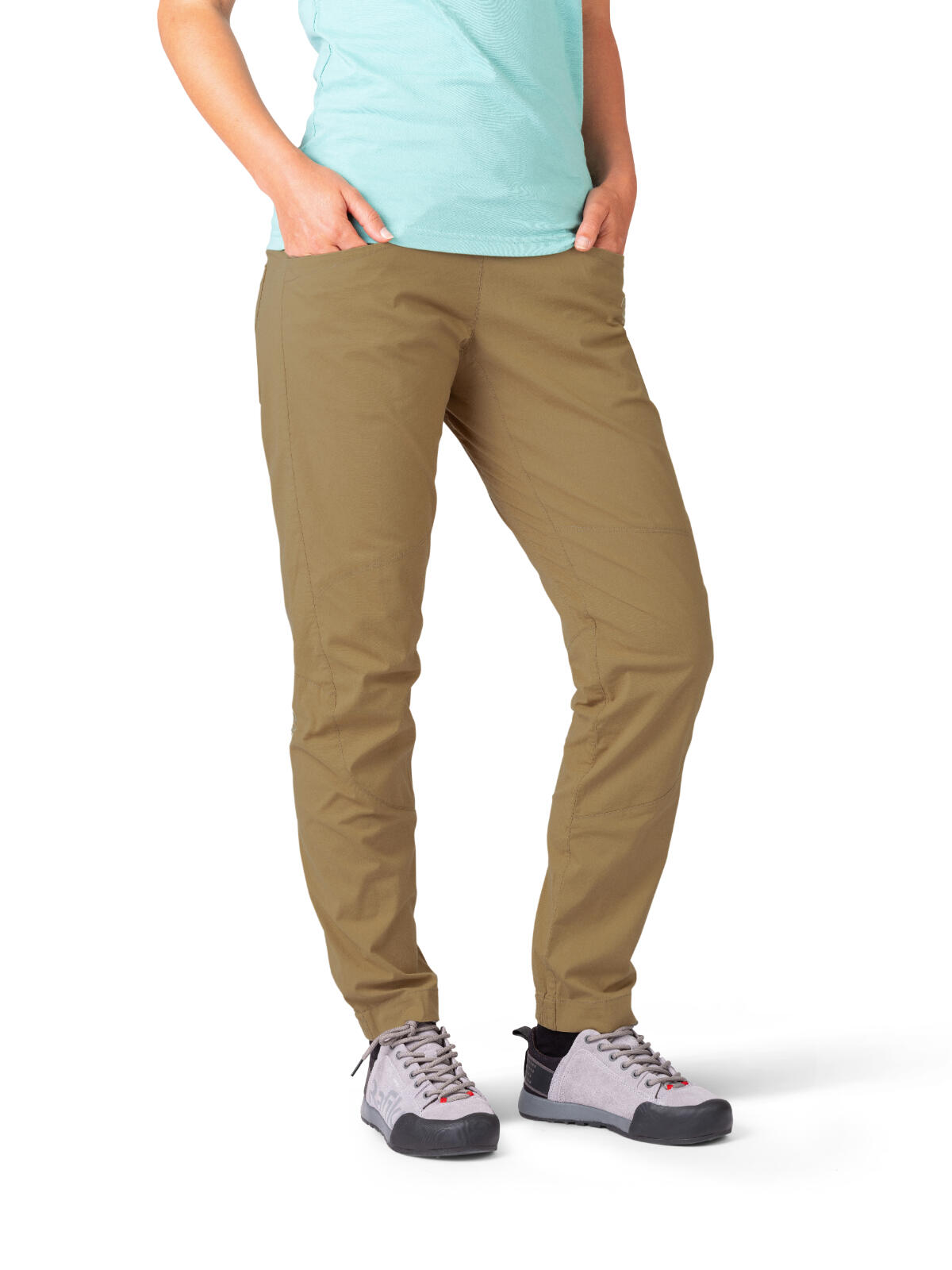 Pantalones de escalada ligeros de algodón para mujer RAFIKI marrón 3/6