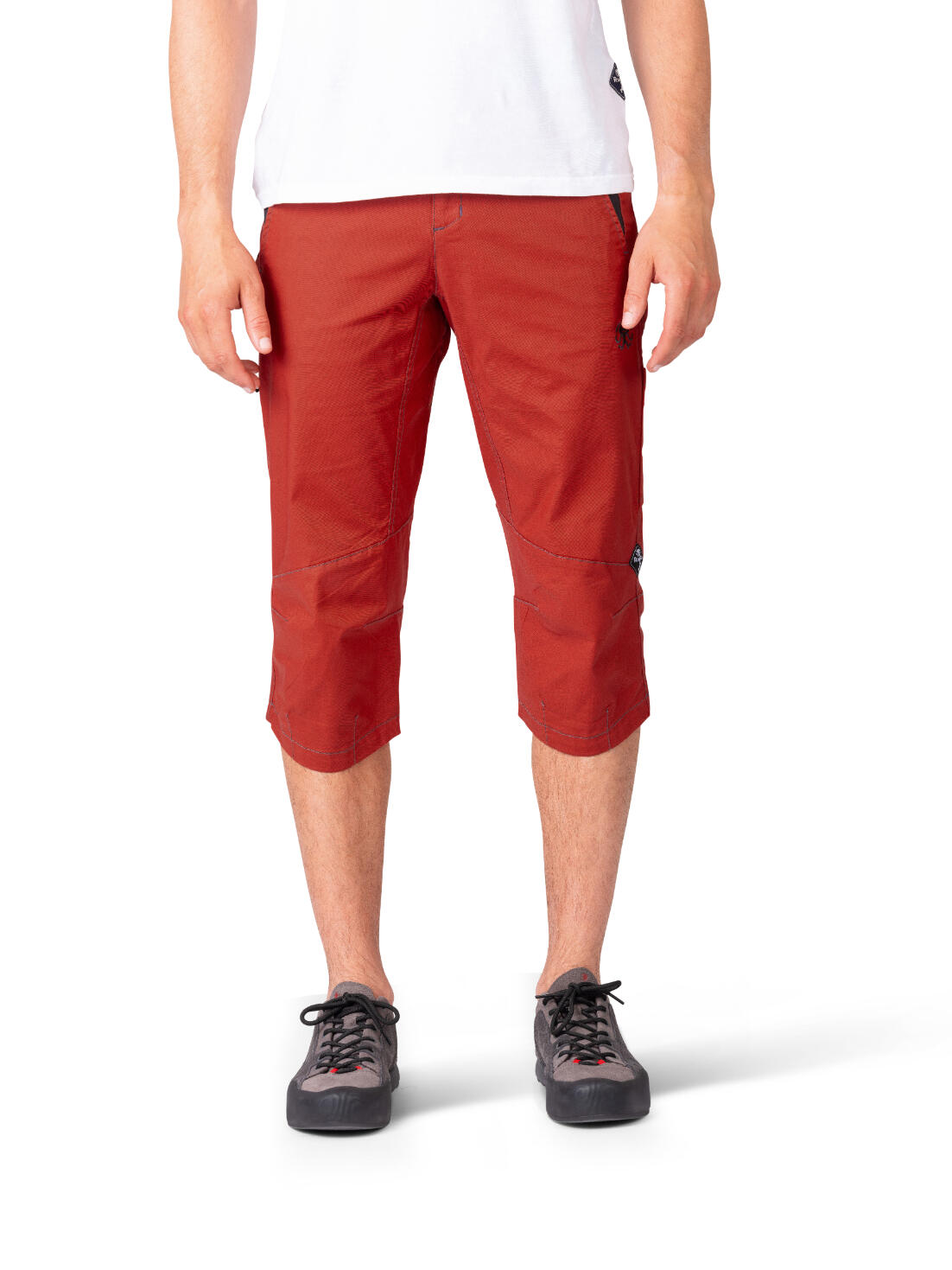 Herren 3/4 Kletterhose mit Klettverschluss RAFIKI rot 5/7