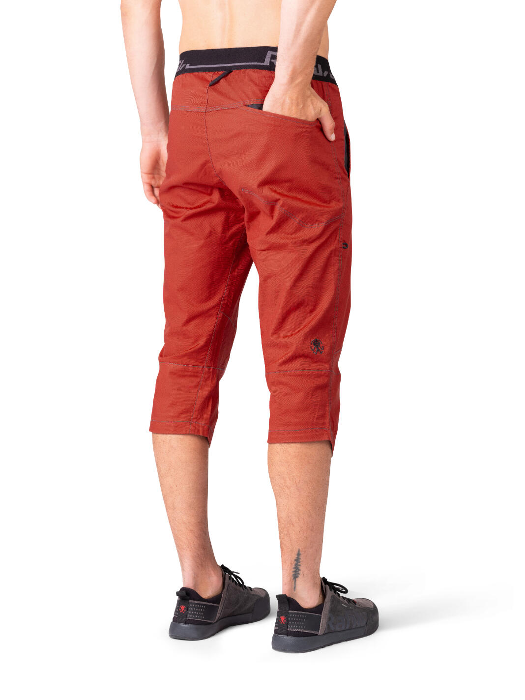 Herren 3/4 Kletterhose mit Klettverschluss RAFIKI rot 4/7