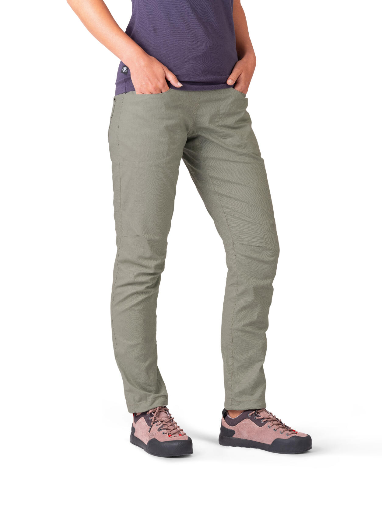Leinenhose für Damen, ideal zum Klettern und für den Alltag RAFIKI grün 3/7