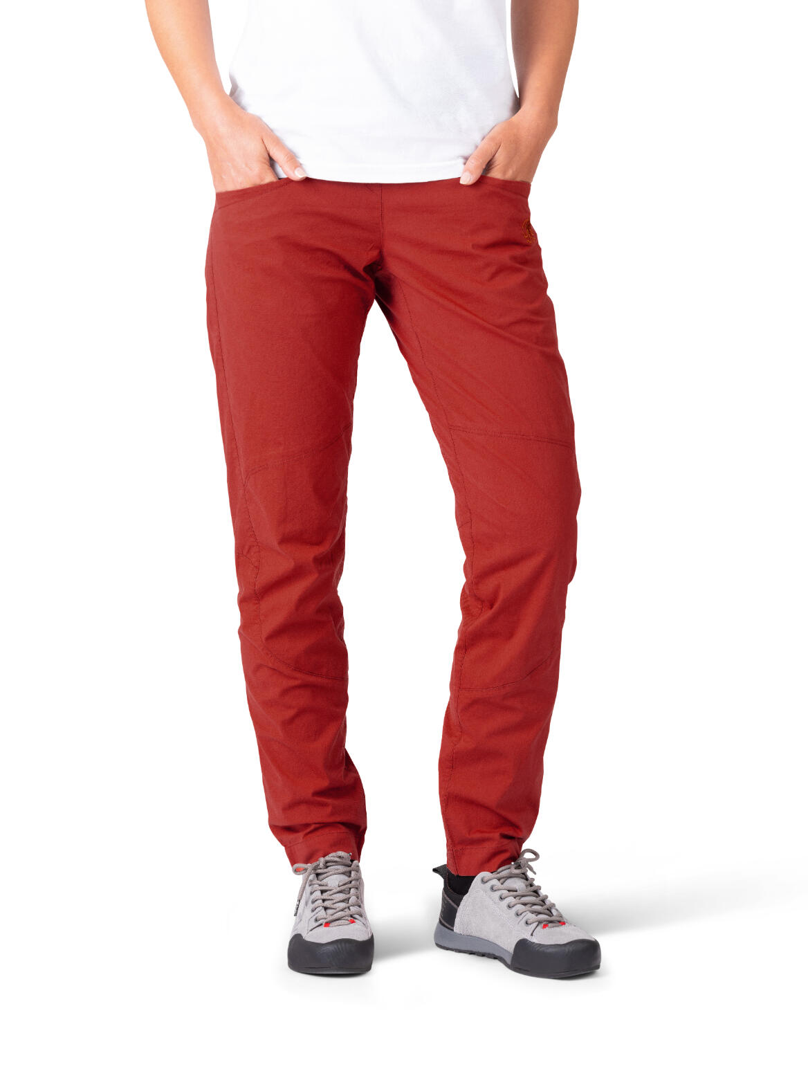 Pantalon d'escalade en coton léger pour femmes RAFIKI rouge 3/7
