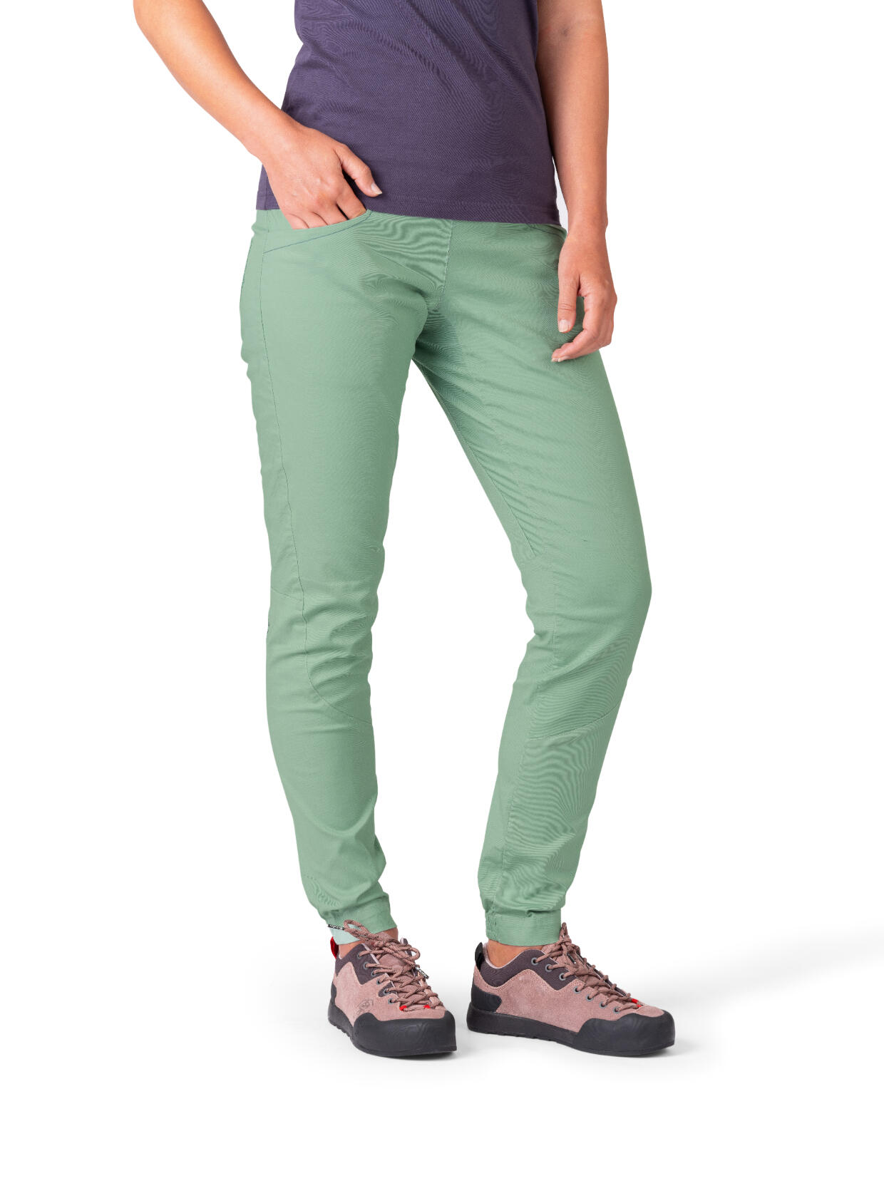 Atmungsaktive Damen-Kletterhose mit verstellbarem Bund RAFIKI grün 3/7