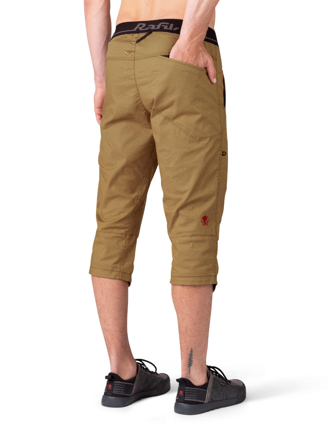 Herren 3/4 Kletterhose mit Klettverschluss RAFIKI braun 4/7
