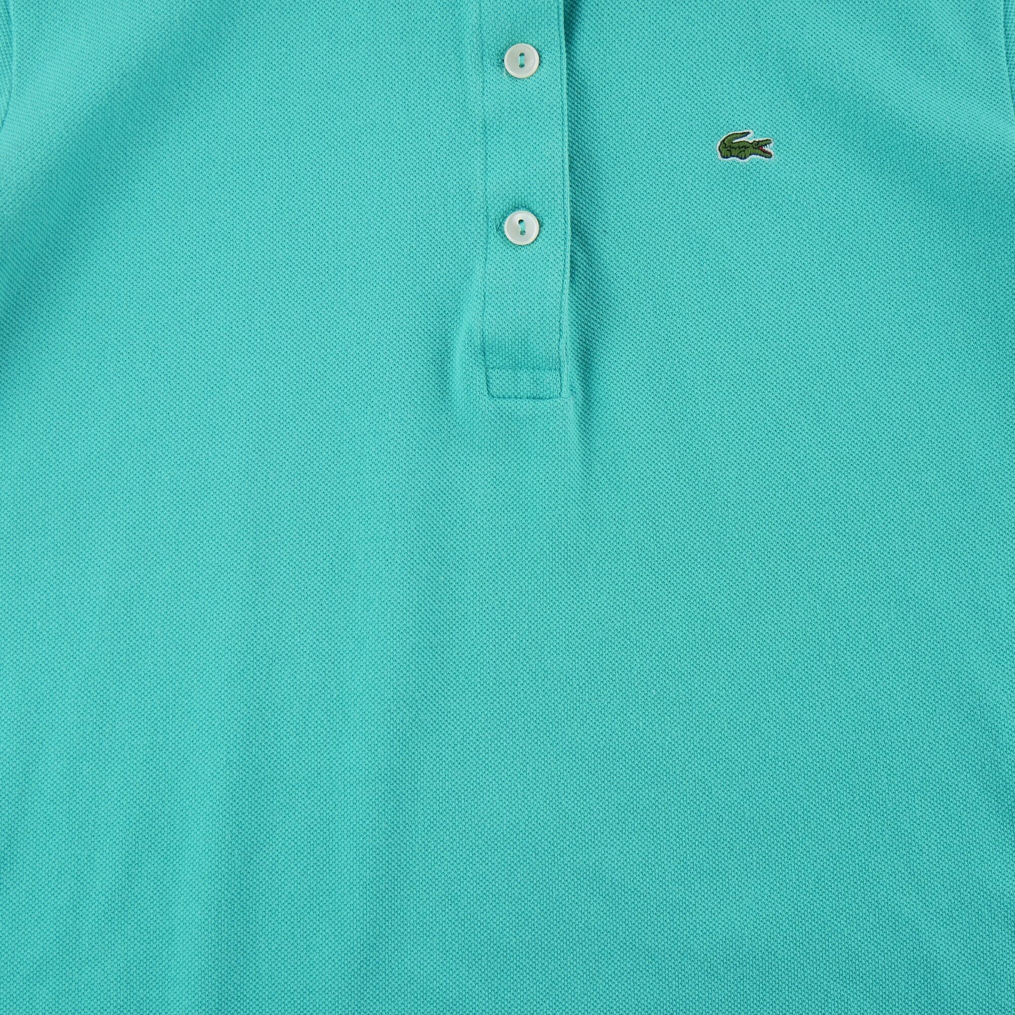 Refurbished - Lacoste Damen Kurzarm Poloshirt Türkis - In gutem Zustand 3/7
