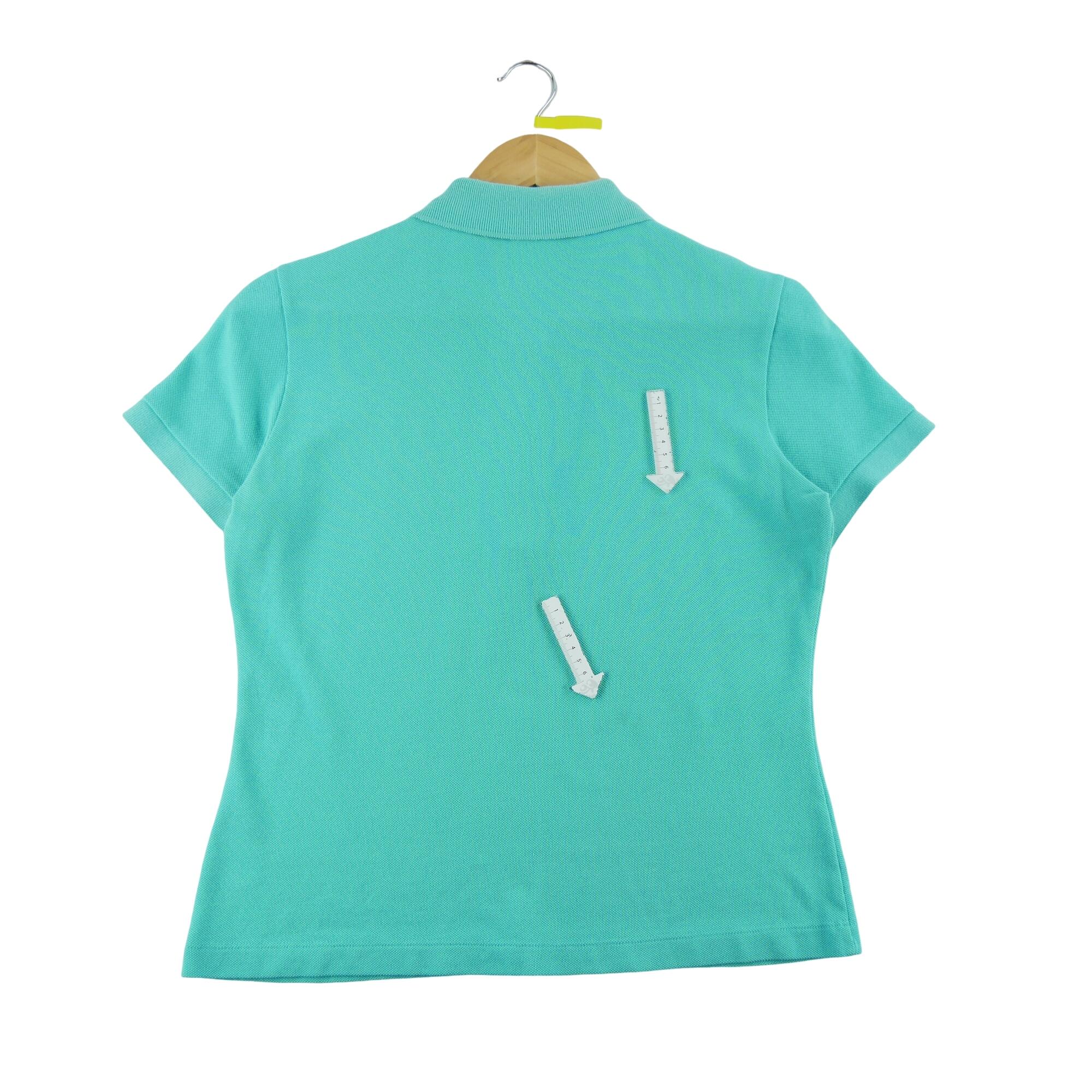 Refurbished - Lacoste Damen Kurzarm Poloshirt Türkis - In gutem Zustand 5/7