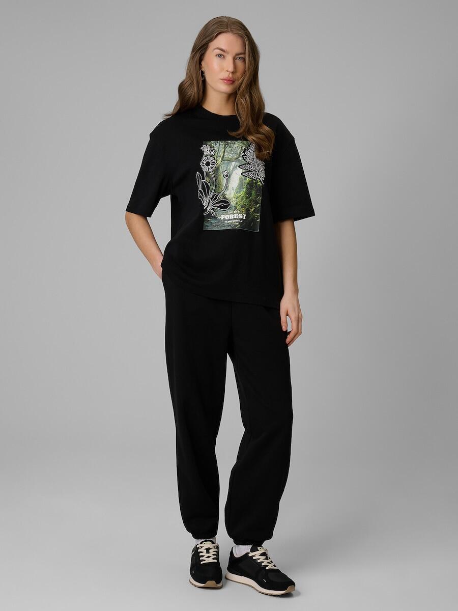 T-shirt loose z nadrukiem damski 4F 4FRSS26TTSHF3706 3/6