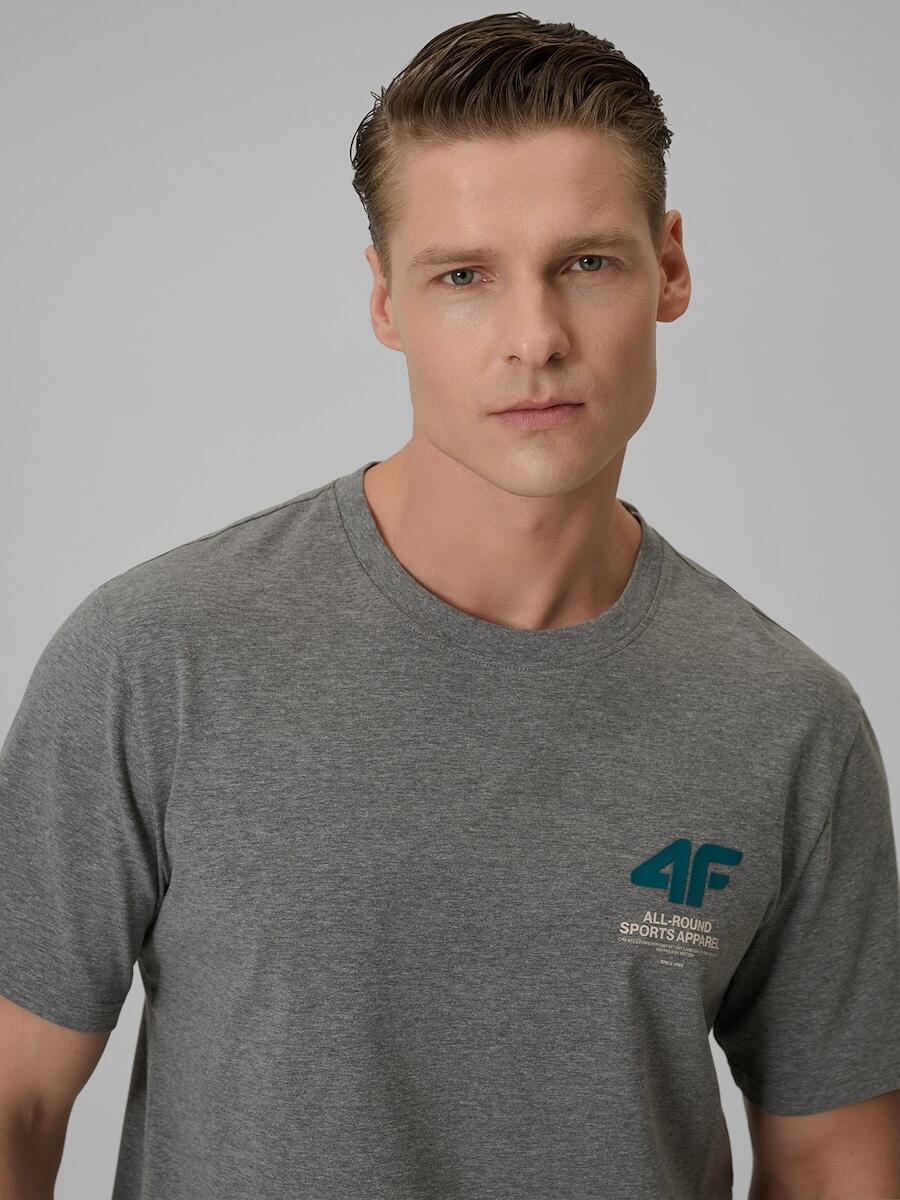 T-shirt regular gładki męski  4F 4FRSS26TTSHM3990 4/6